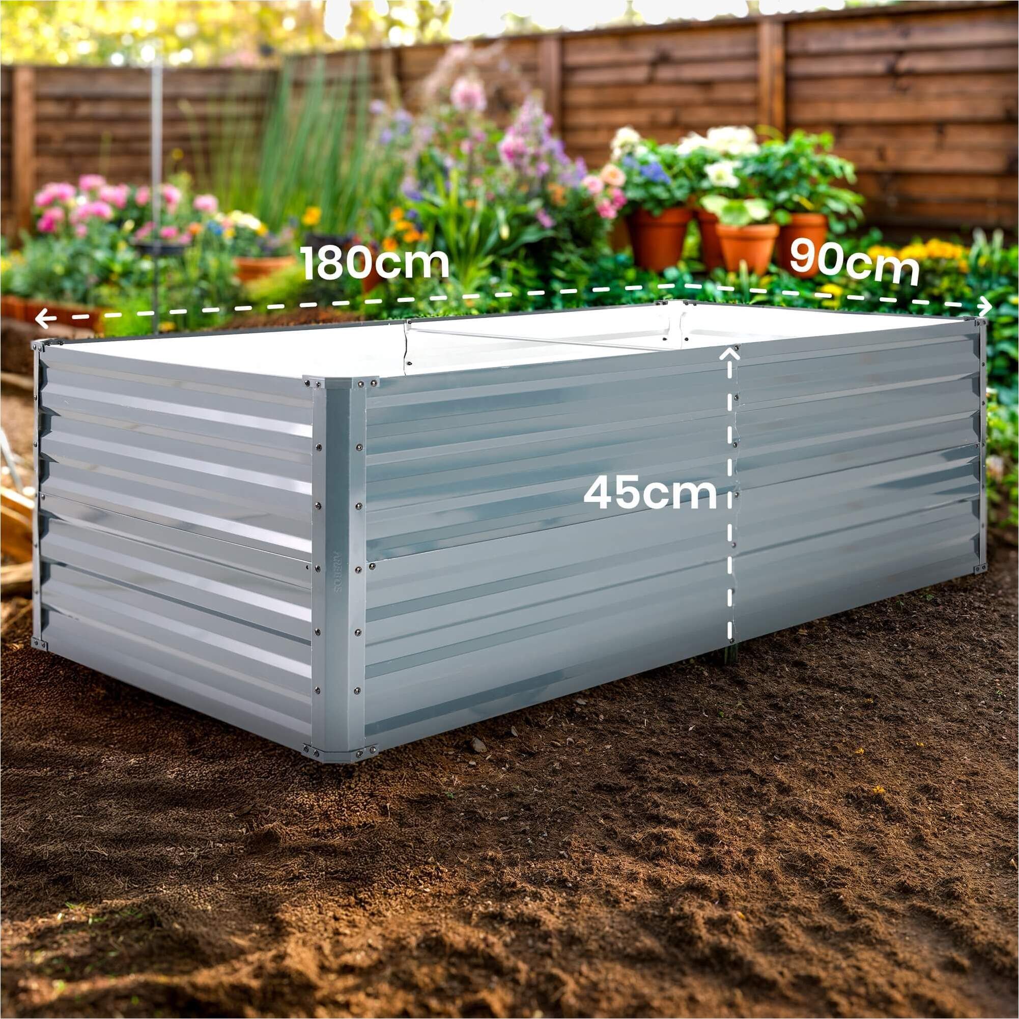 Metall Hochbeet 180 x 90 x 45 cm