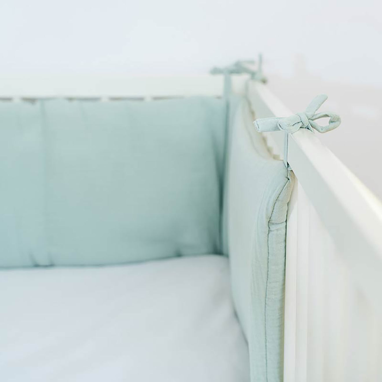 Papate Tour de Lit en Coton Bio vert - 30x190 cm