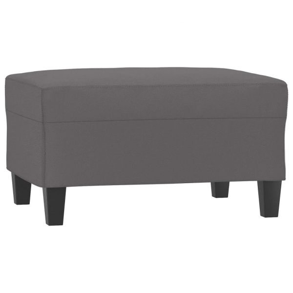 vidaXL Apoio de Pés 70x55x41 cm Couro Artificial Cinza - 571339136