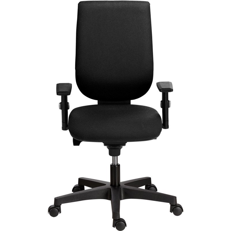 Chaise de bureau NAO tissu - dossier réglable en hauteur - avec ou sans accoudoirs - Mécanisme Synchrone - Pieds noirs