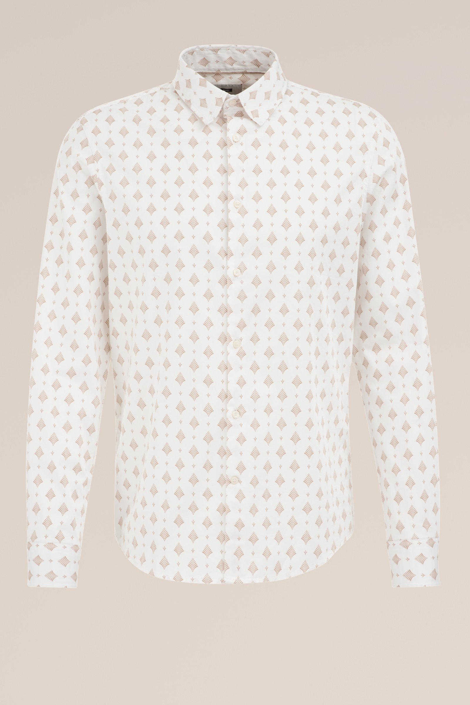 satijn look overhemd met print WE Fashion Wit
