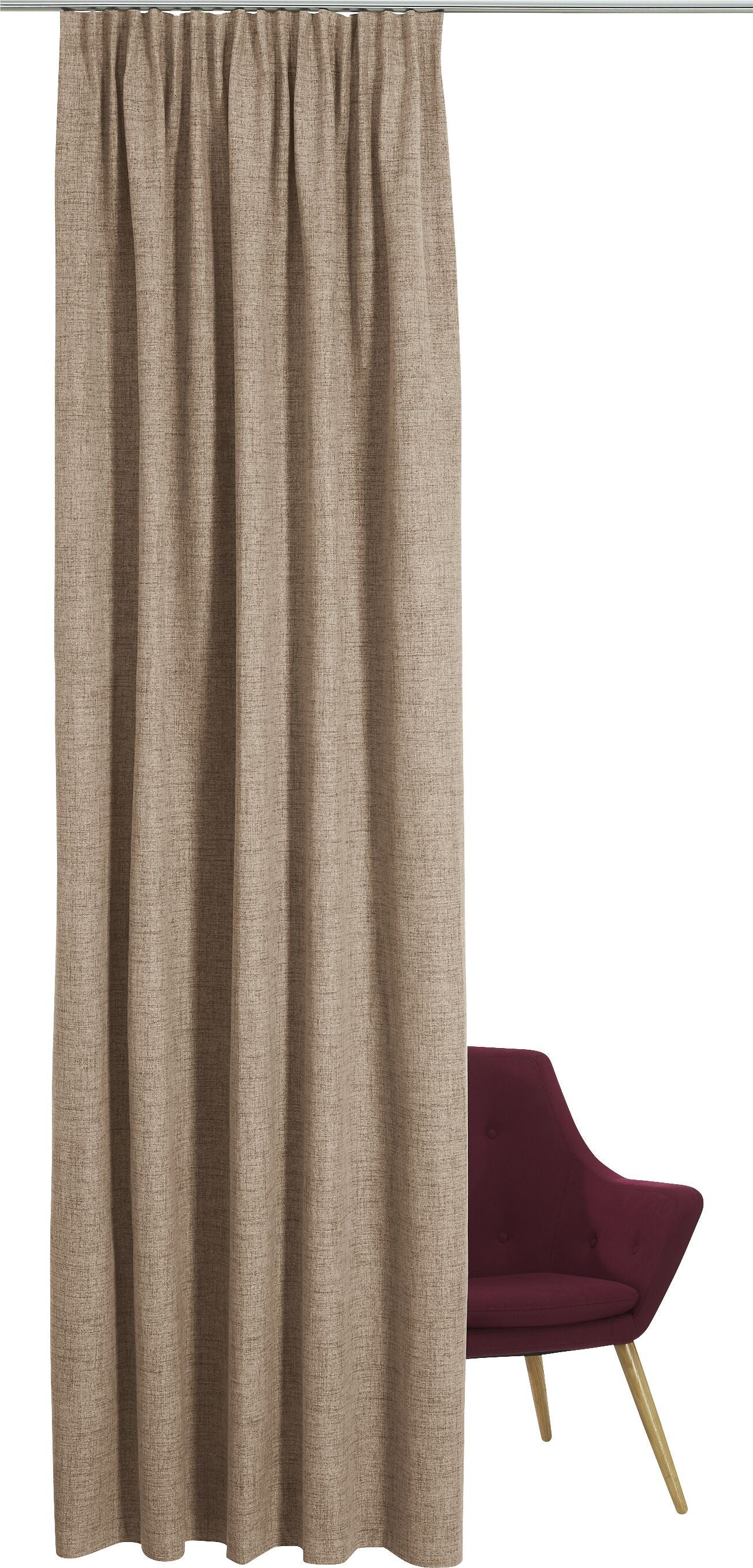VASCO Fertigvorhang lichtdicht - Beige / B: 150.0 cm x H: 270.0 cm