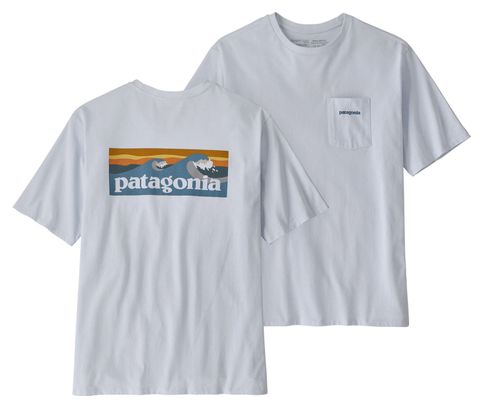 T-Shirt Patagonia Boardshort Logo Pocket Blanc