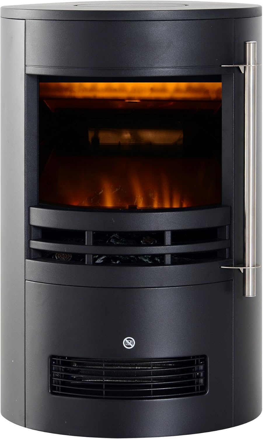 HOMCOM Elektrokamin mit Heizung, elektrischer Kamin mit LED Flammeneffekt, 900/2000W Dekokamin, elektrisch Kaminfeuer Kaminofen, Schwarz