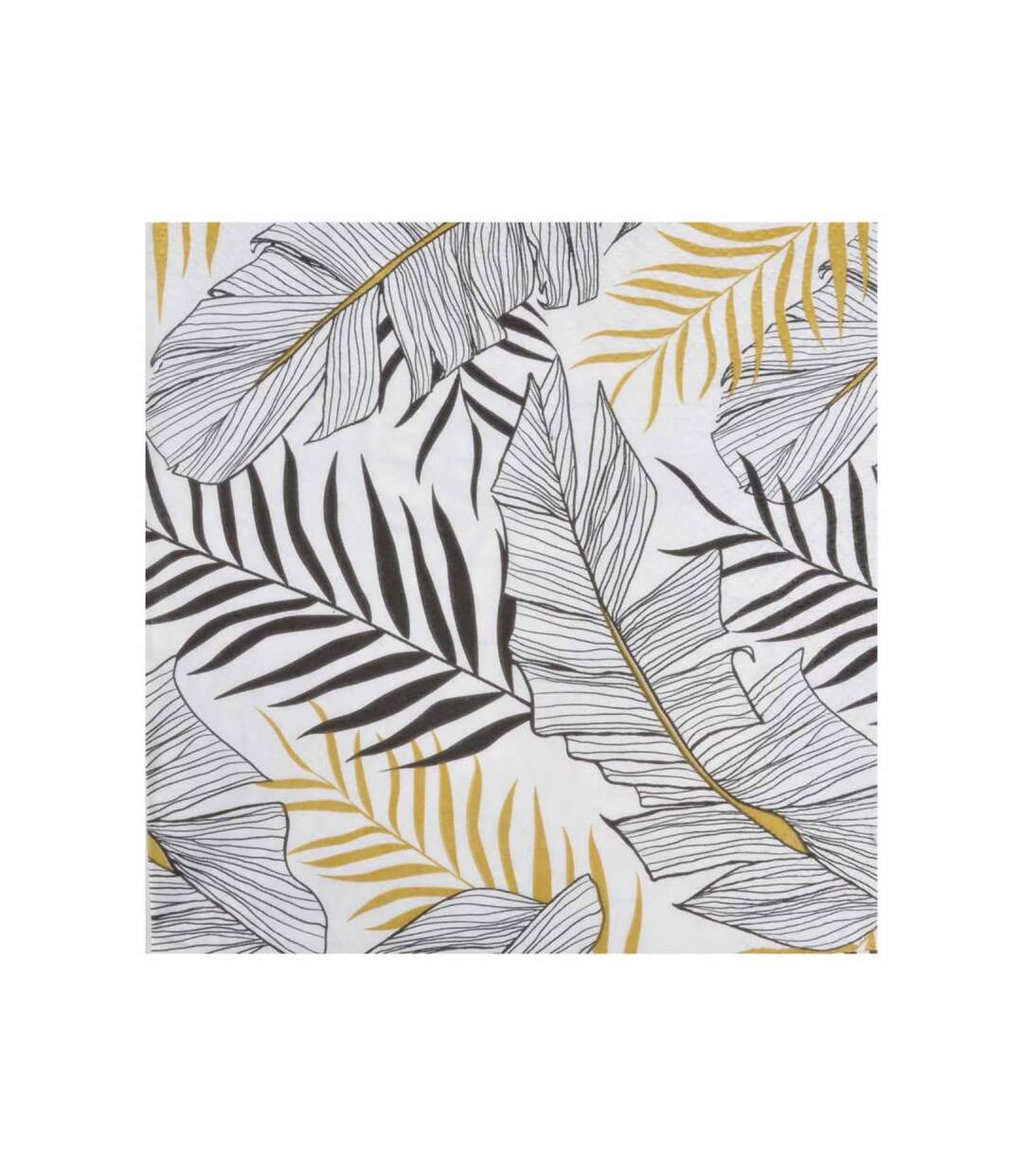 Paris Prix - Lot De 20 Serviettes En Papier feuillage 33x33cm Blanc