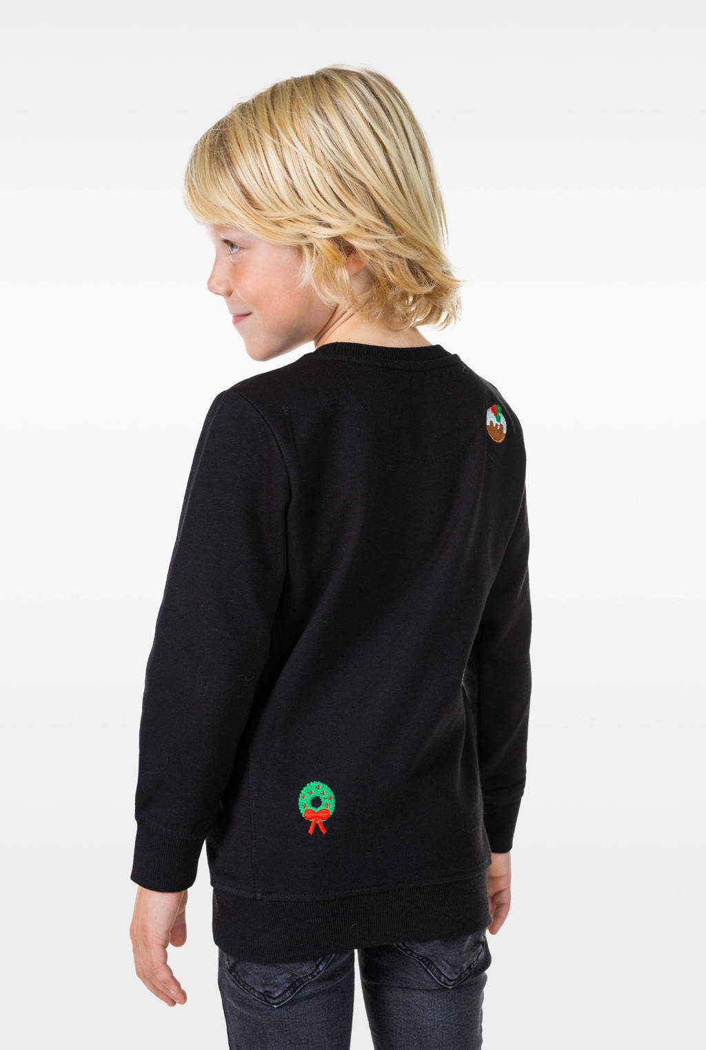 OppoSuits sweater X-Mas Icons met all over print zwart/meerkleurig