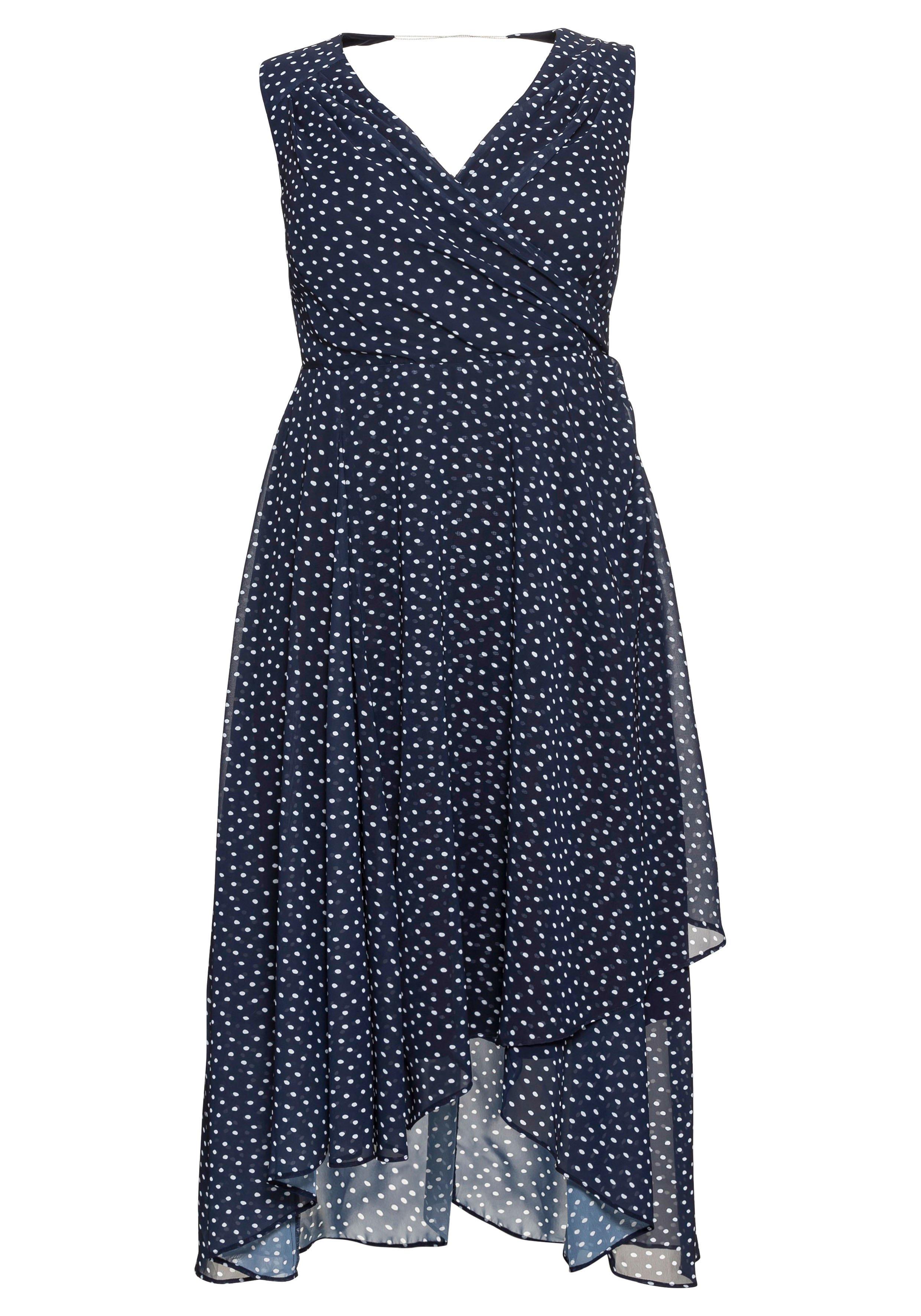 Chiffonkleid in Wickeloptik, mit Pünktchendruck