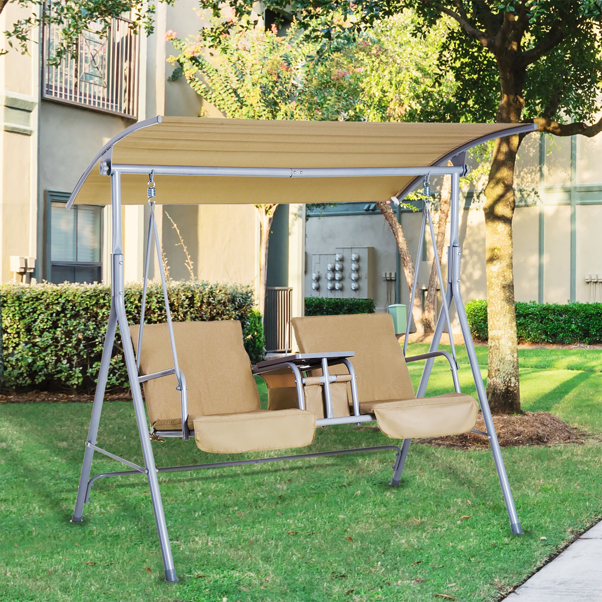 Outsunny Gartenschaukel mit Sonnendach 170 x 110 x 165 cm (LxBxH)
