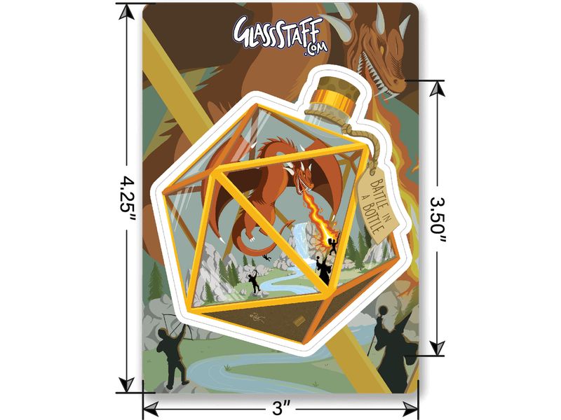 Glass Staff Battle in a Bottle Sticker Mehrfarbig Aufkleber für RPG-Fans