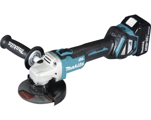 Makita 18V 125mm DGA511RTJ borstelloze snoerloze haakse slijper, met 2 accu's (5,0Ah), lader en MAKPAC maat 3 koffer
