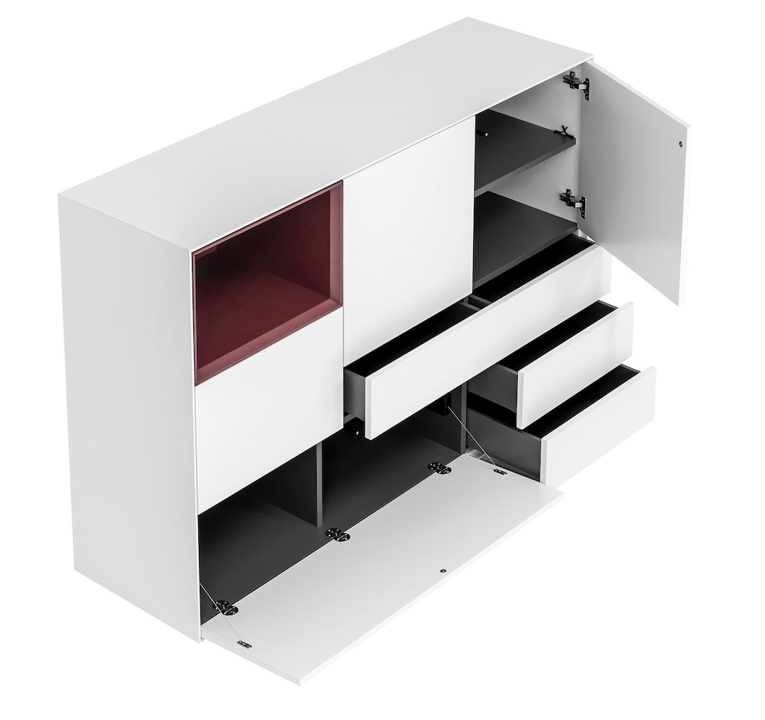 Highboard MAYA 150 x 105 cm Weiß matt