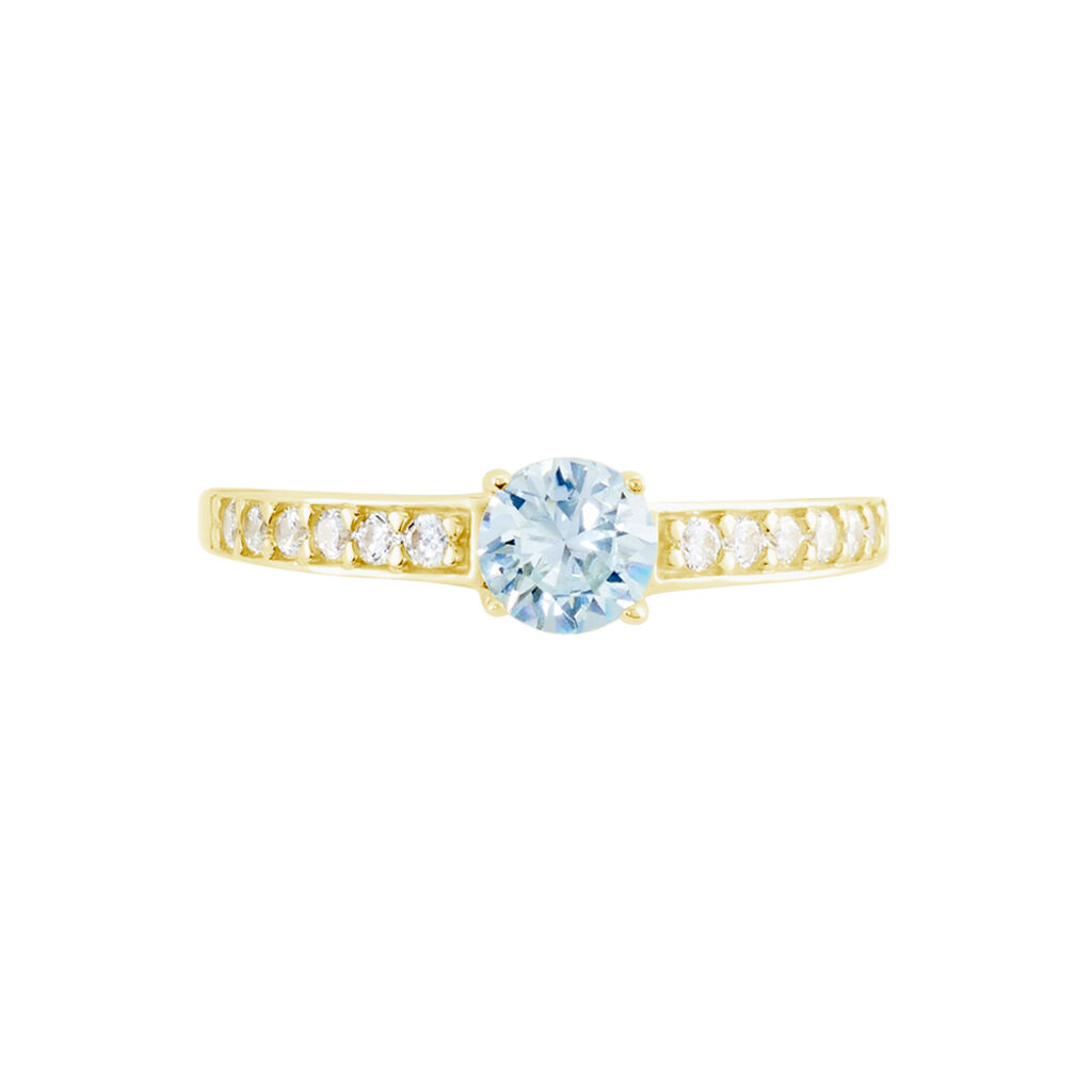 Bague Carrol Or Jaune Topaze Oxyde De Zirconium
