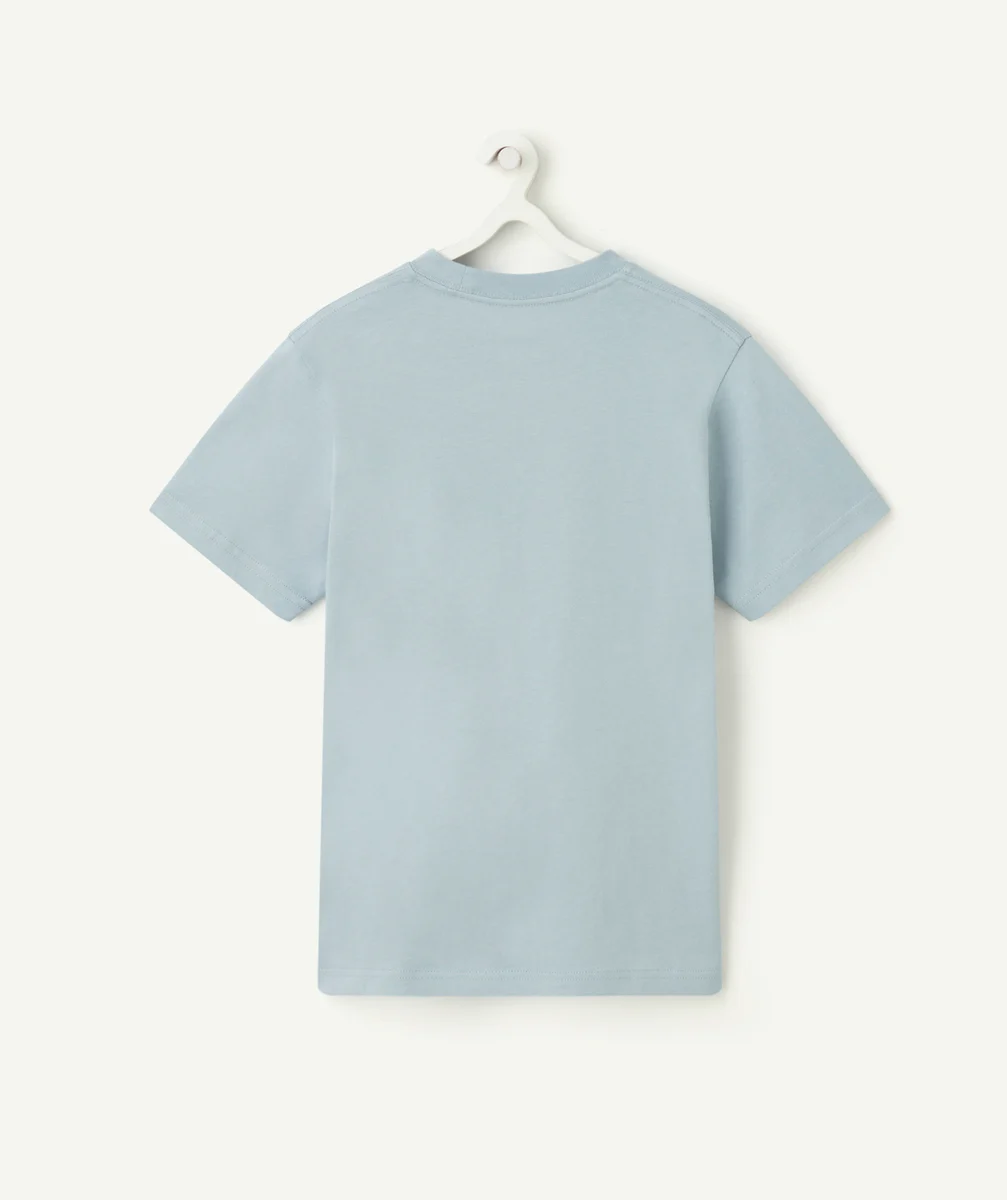 VANST-SHIRT GARÇON EN COTON BLEU CLASSIC AVEC LOGO BLANC