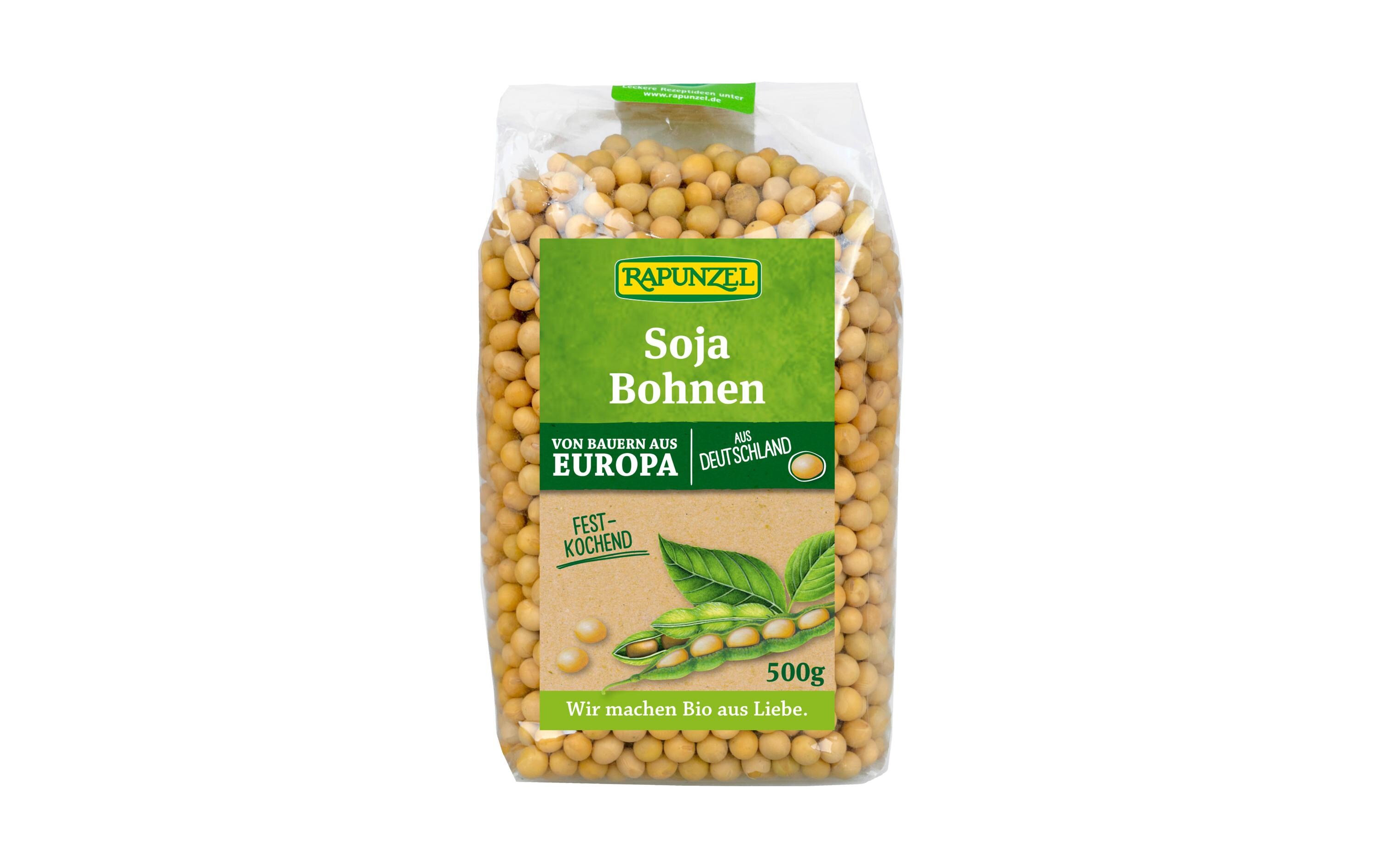 Bio Sojabohnen gelb 500 gBiologisch zertifizierte Hülsenfrüchte