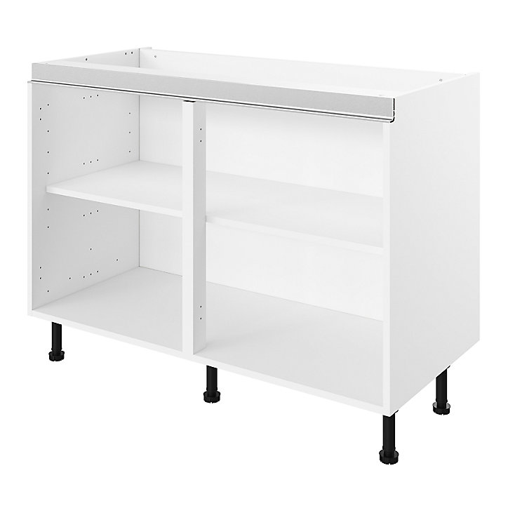 Caisson bas de cuisine blanc L. 120 cm Caraway Innovo GoodHome
