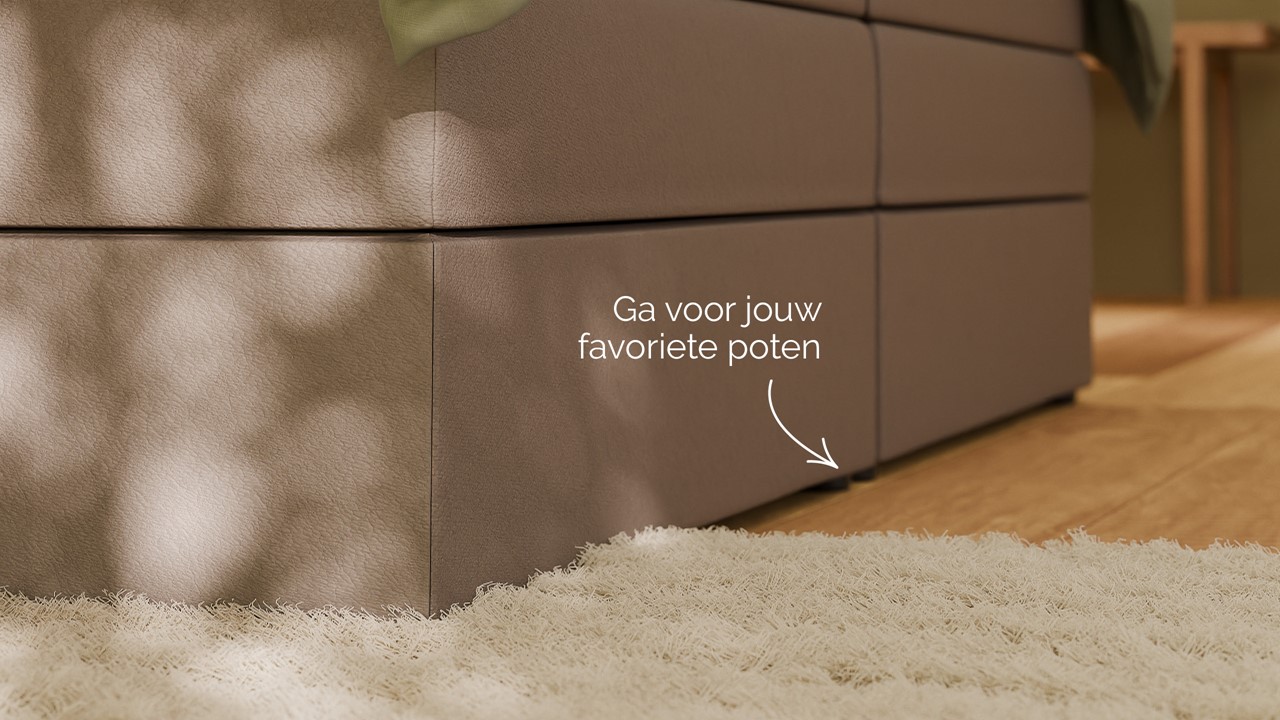 Opbergboxspring Jade - Matte leather taupe