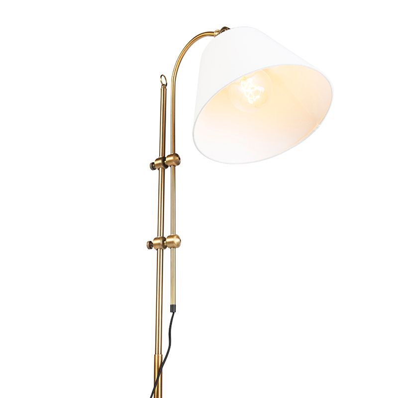 Smart klassieke vloerlamp brons met wit incl. Wifi A60 - Ashley