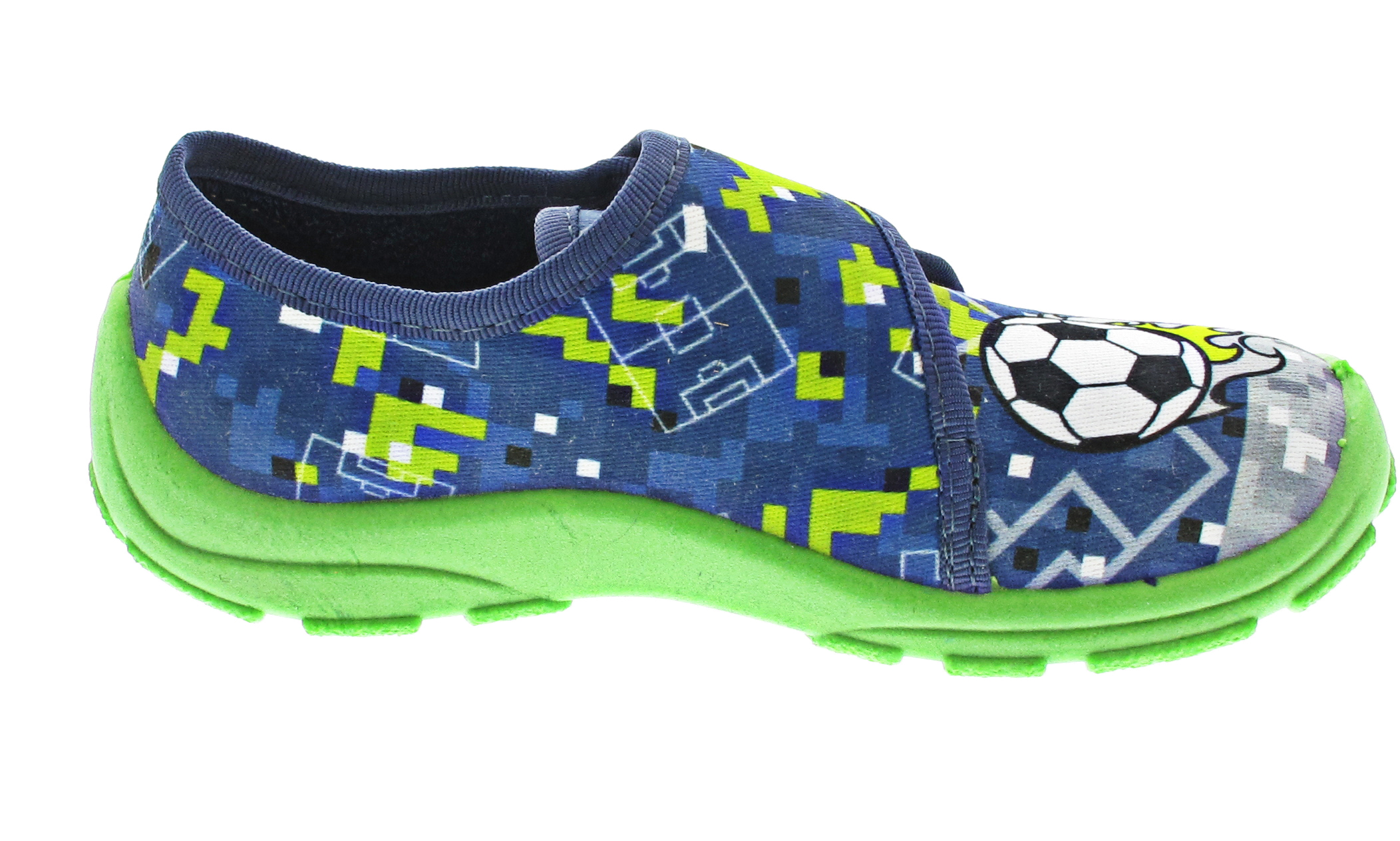 Fischer Markenschuhe Hausschuh blau kombi
