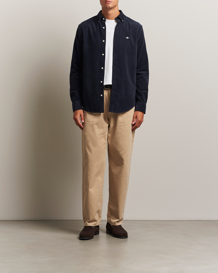 GANT Regular Fit Corduroy Shirt Evening Blue