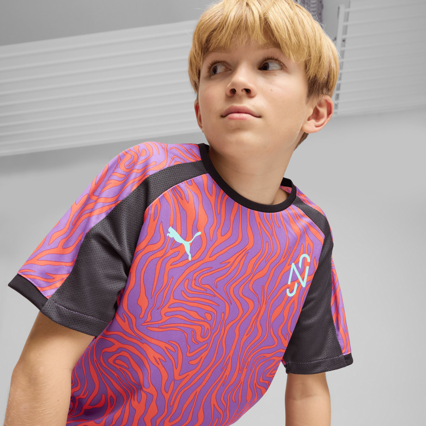 PUMA Neymar Jr. Creativity Trainingsshirt Kids Paars Oranje Zwart