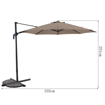 Zweefparasol Miami Taupe