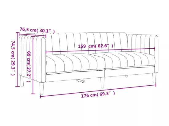 Ensemble de canapés 2 pcs crème tissu
