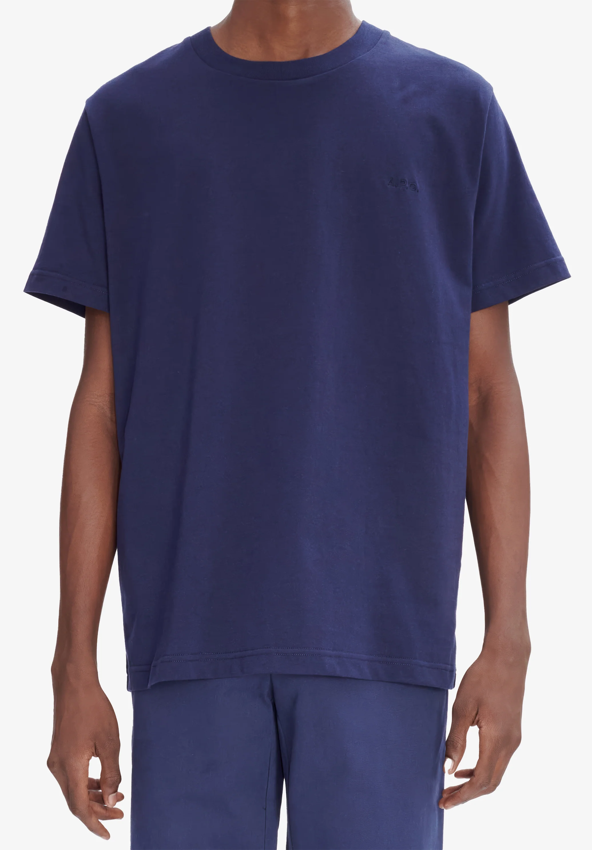 t-shirt standard apc brode GOTS - Dark navy