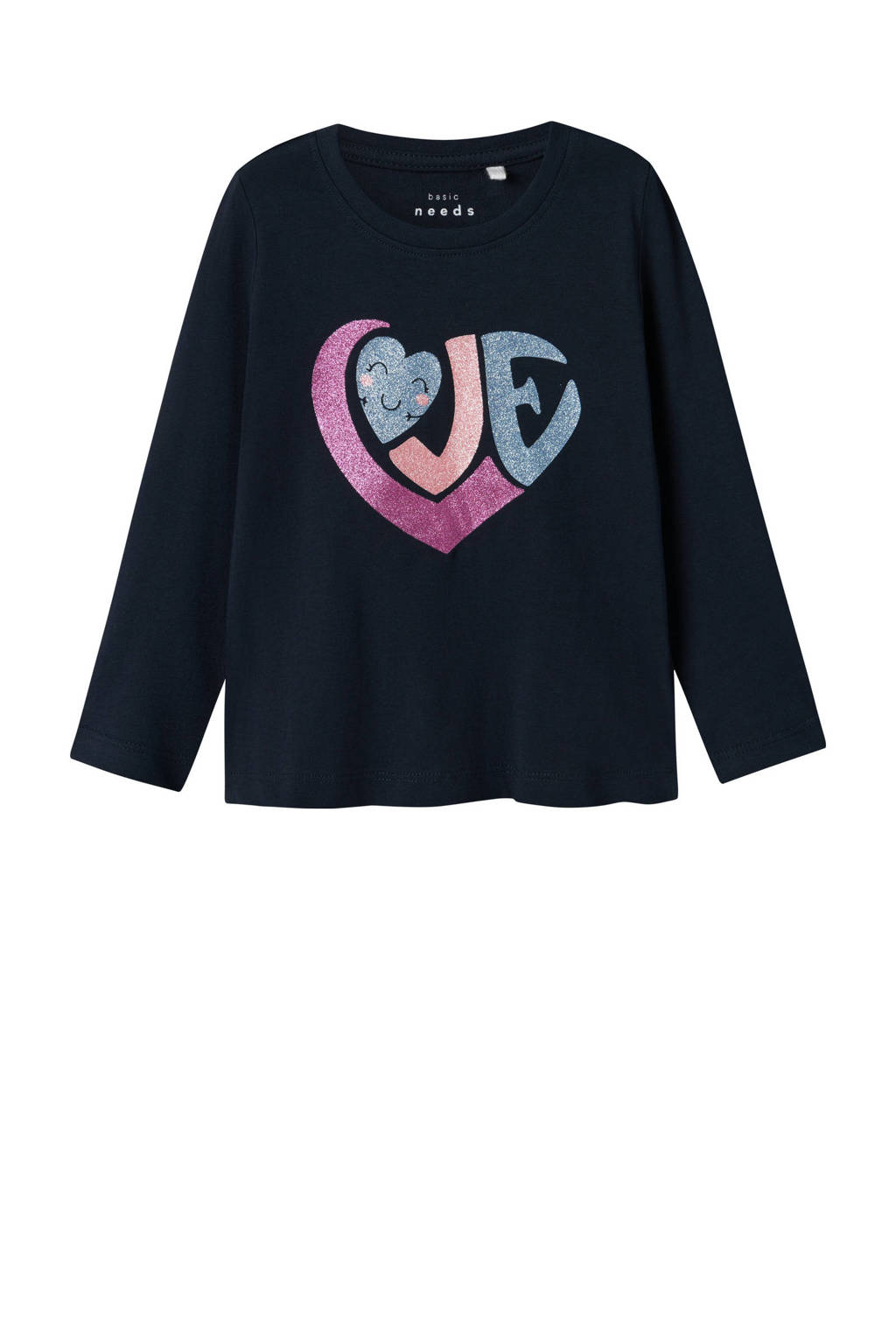NAME IT longsleeve NMFVIOLET met printopdruk donkerblauw