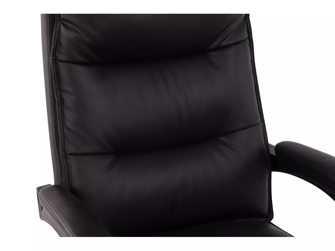 Chaise de bureau - Similicuir & Métal chromé - Noir - Power