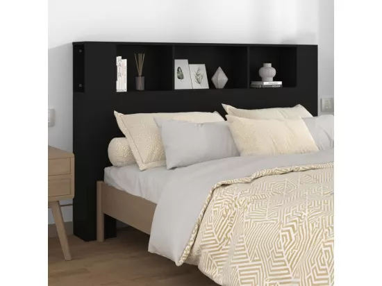 Armoire de tête de lit Noir 160x18,5x104,5 cm