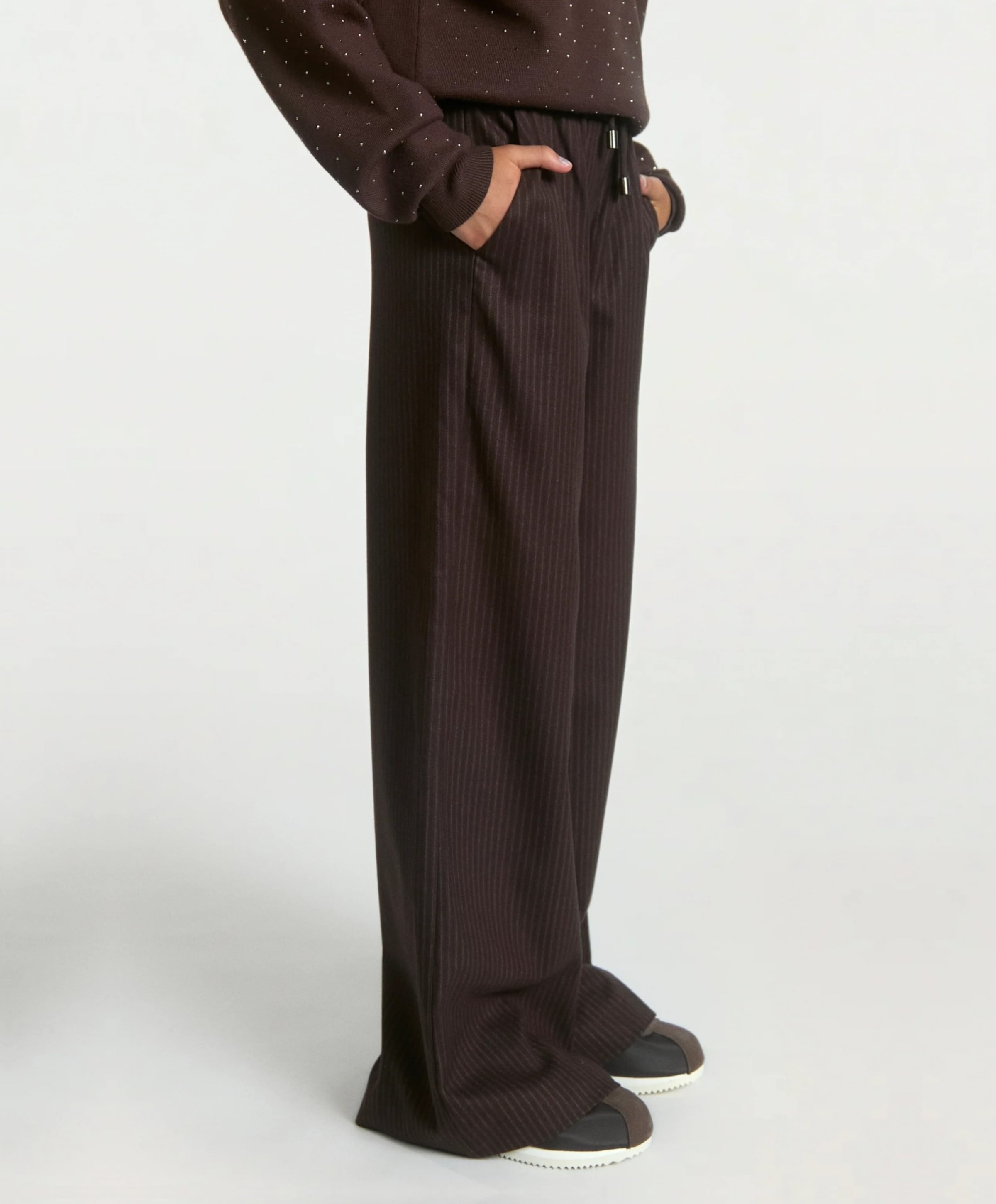 Aaiko Girls ESILA PINSTRIPE VIS 350 G meisjes pantalon bruin