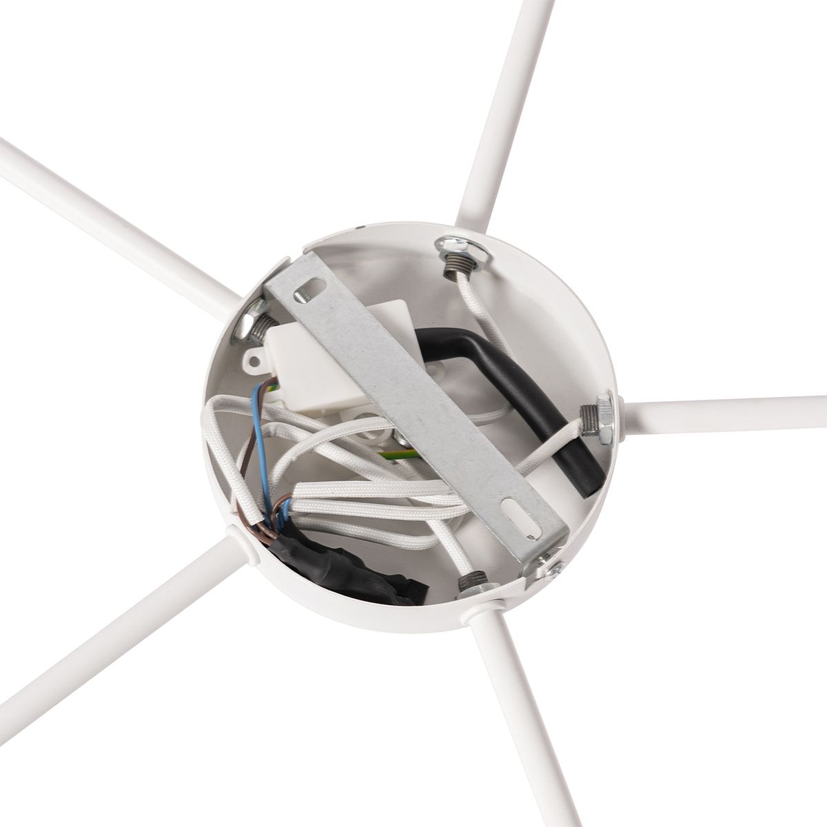 Plafondlamp wit grijs en bruin 6-lichts - Multidrum