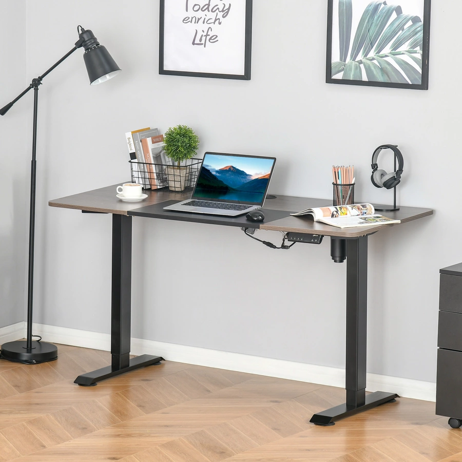 Vinsetto PC-Tisch elektrisch höhenverstellbar, LED-Anzeige Schwarz