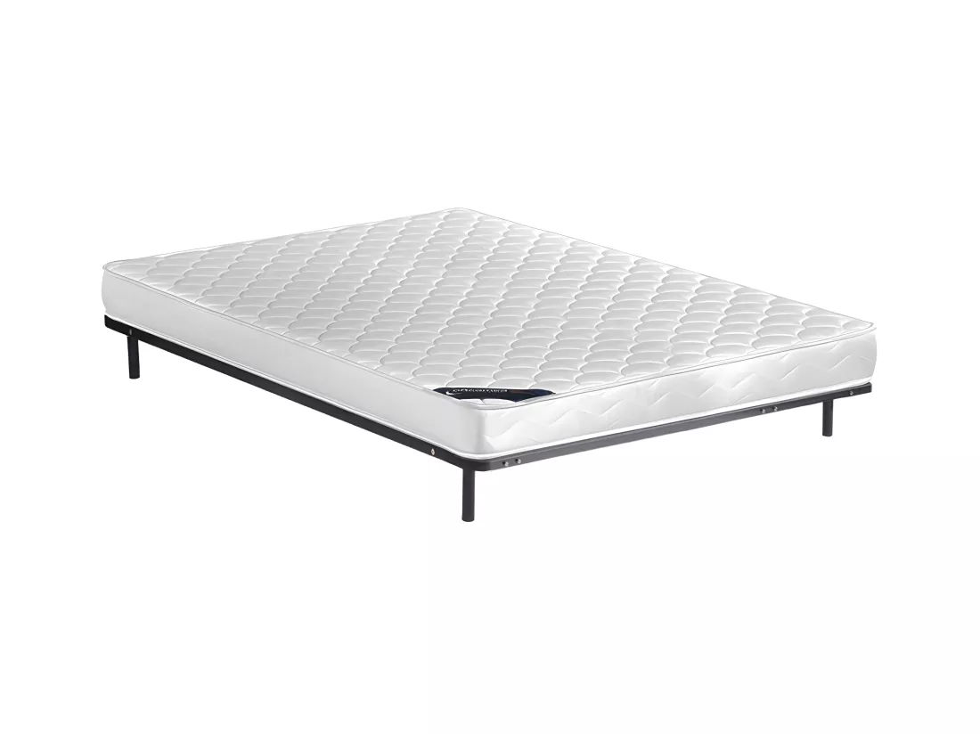 Ensemble 140 x 190 cm cadre à lattes + matelas mousse ép.15cm - DANAE de YSMÉE