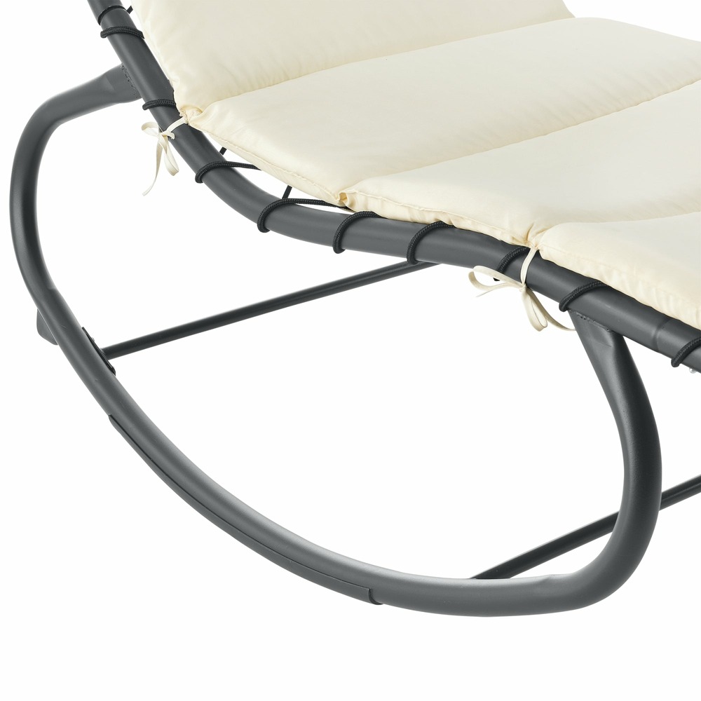 Bain de soleil à bascule acier polyester 193 x 104 x 200 cm anthracite beige