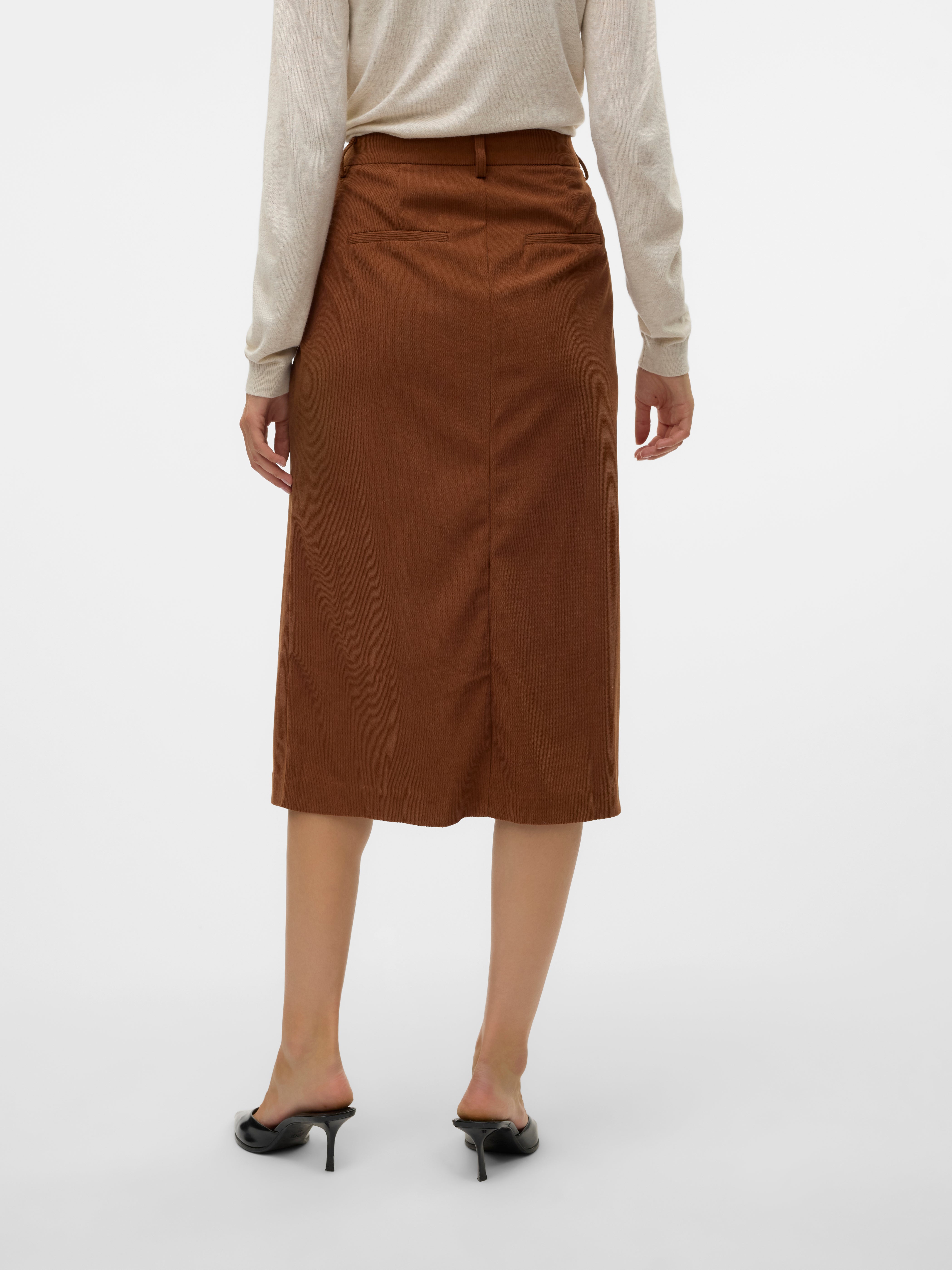 VMVILJA Corduroy High waist Midi-rok
