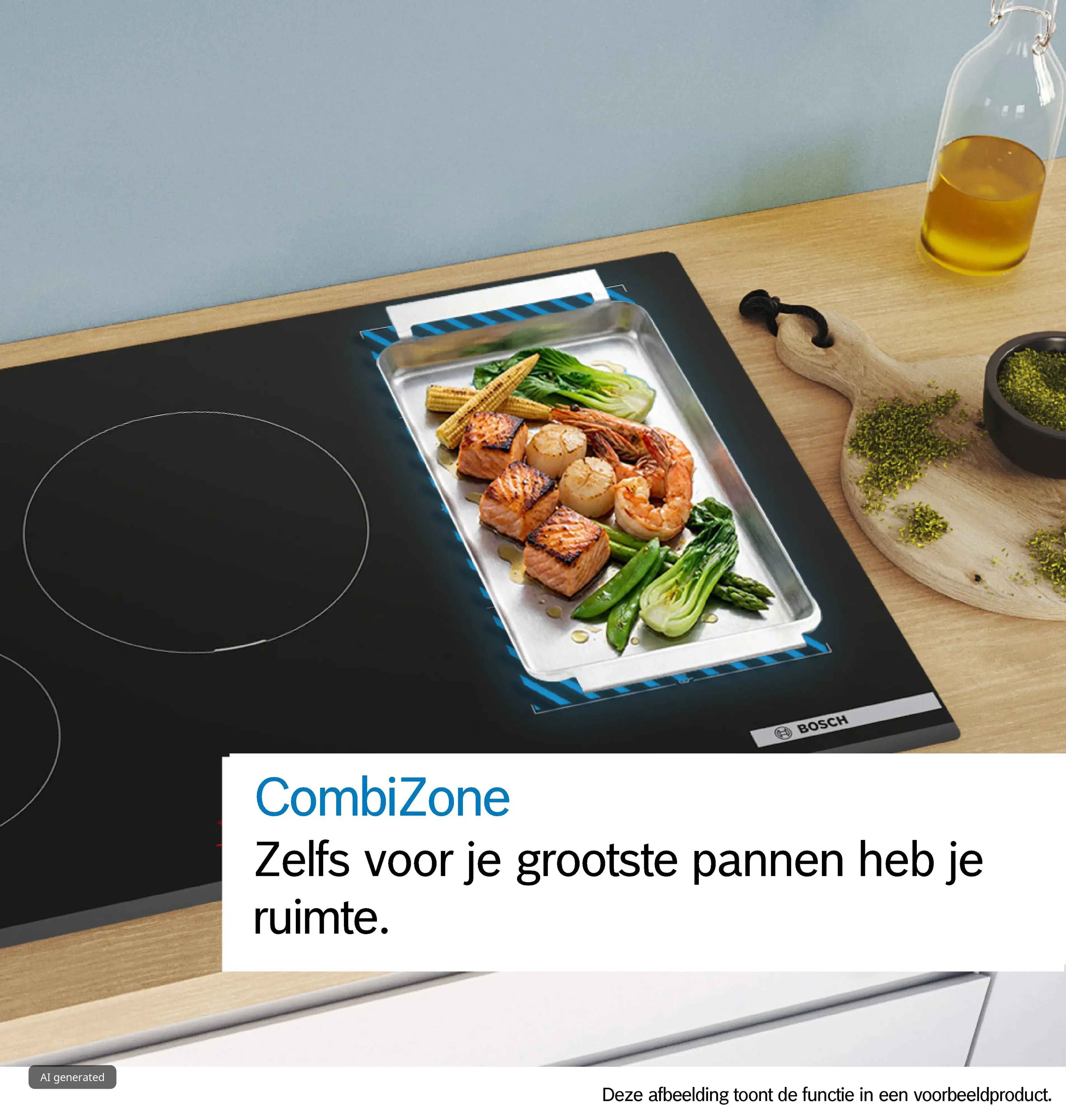 Serie 6 Inductiekookplaat met afzuiging 60 cm opbouwmontage met rand