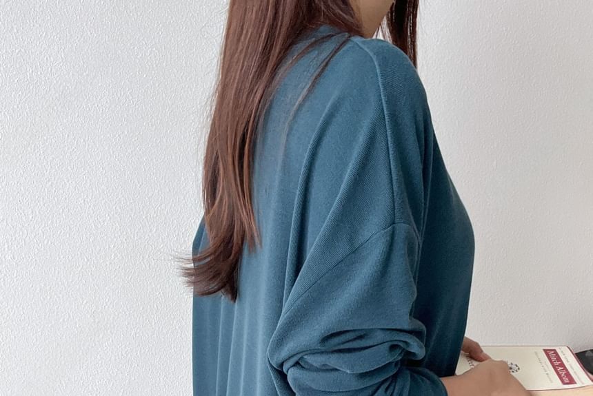Chubby Girl - Lange mouwen effen losse midi-jurk