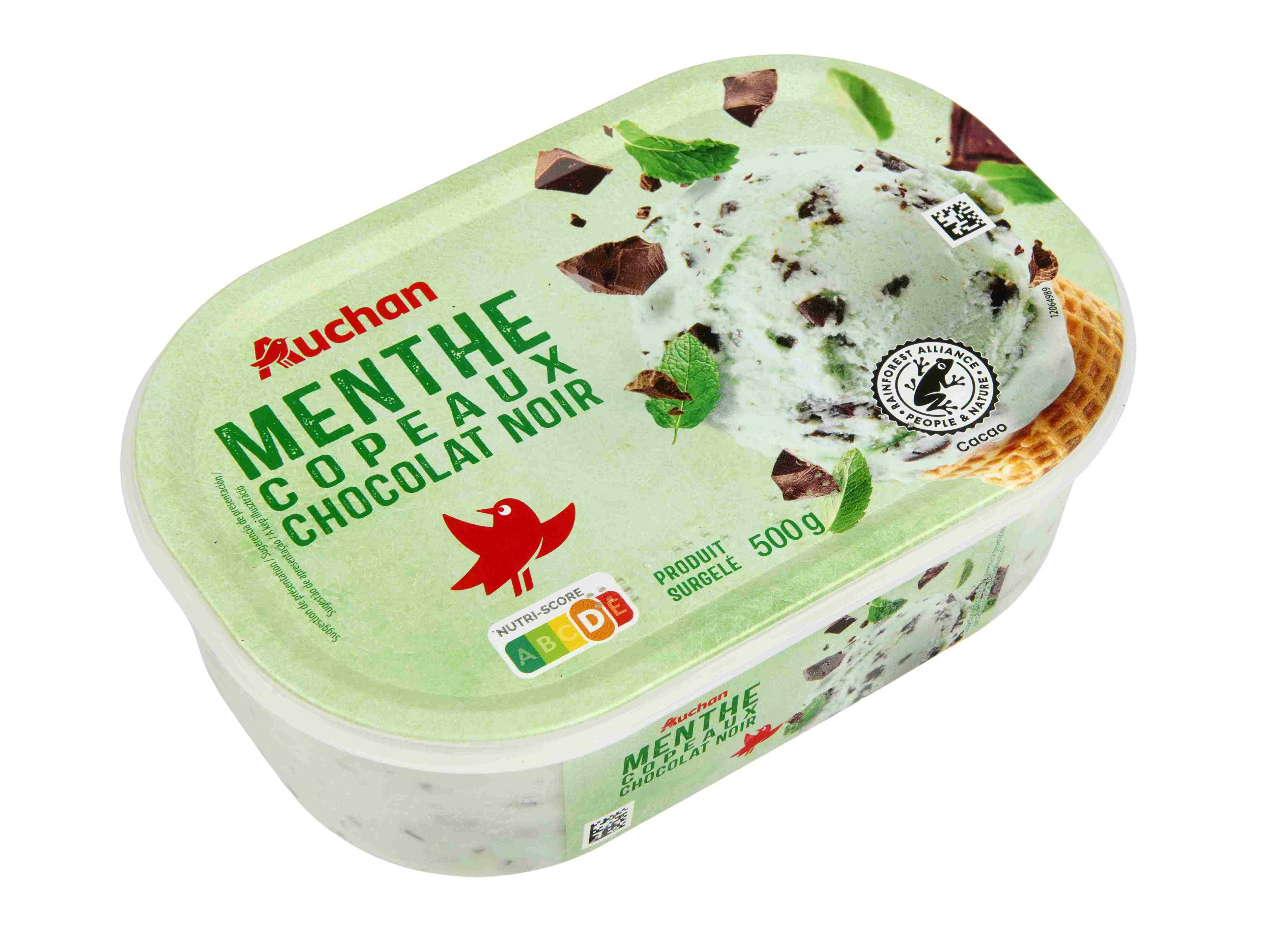 GELADO AUCHAN MENTA E CHOCOLATE PRETO 1L