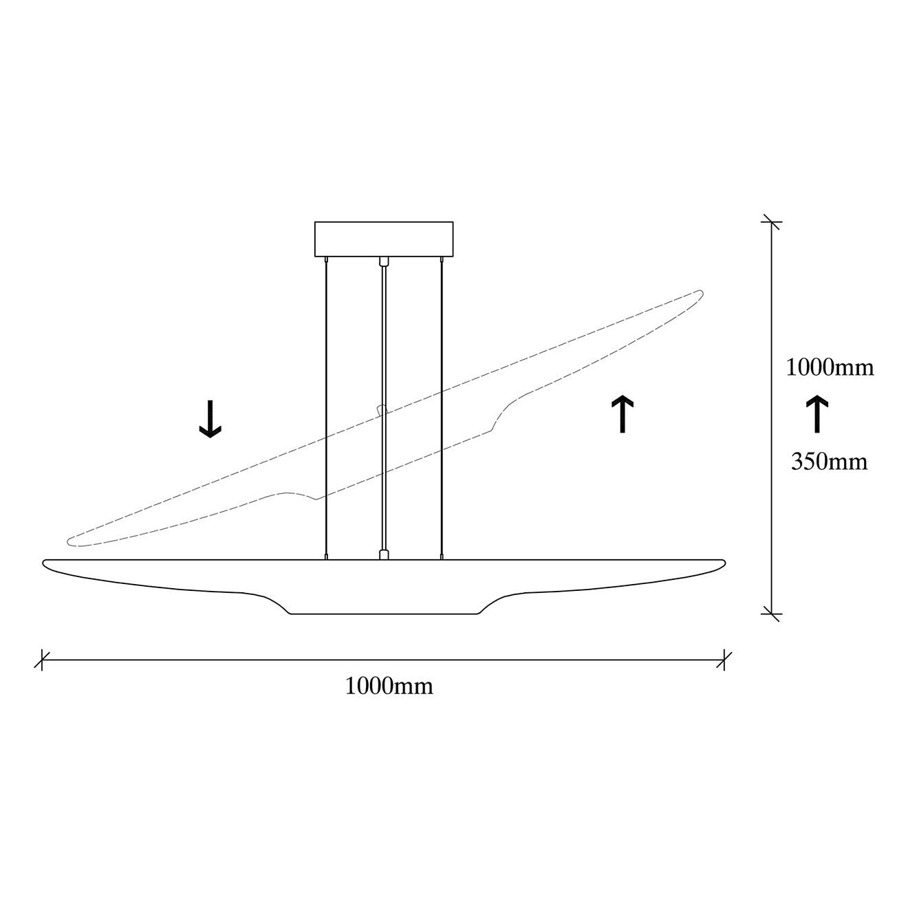 Opviq Suspension Efsun noire - 100x10x104cm
