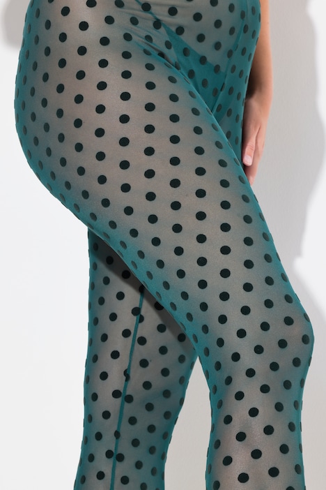 Strumpf-Leggings, Mesh, Flock-Punkte