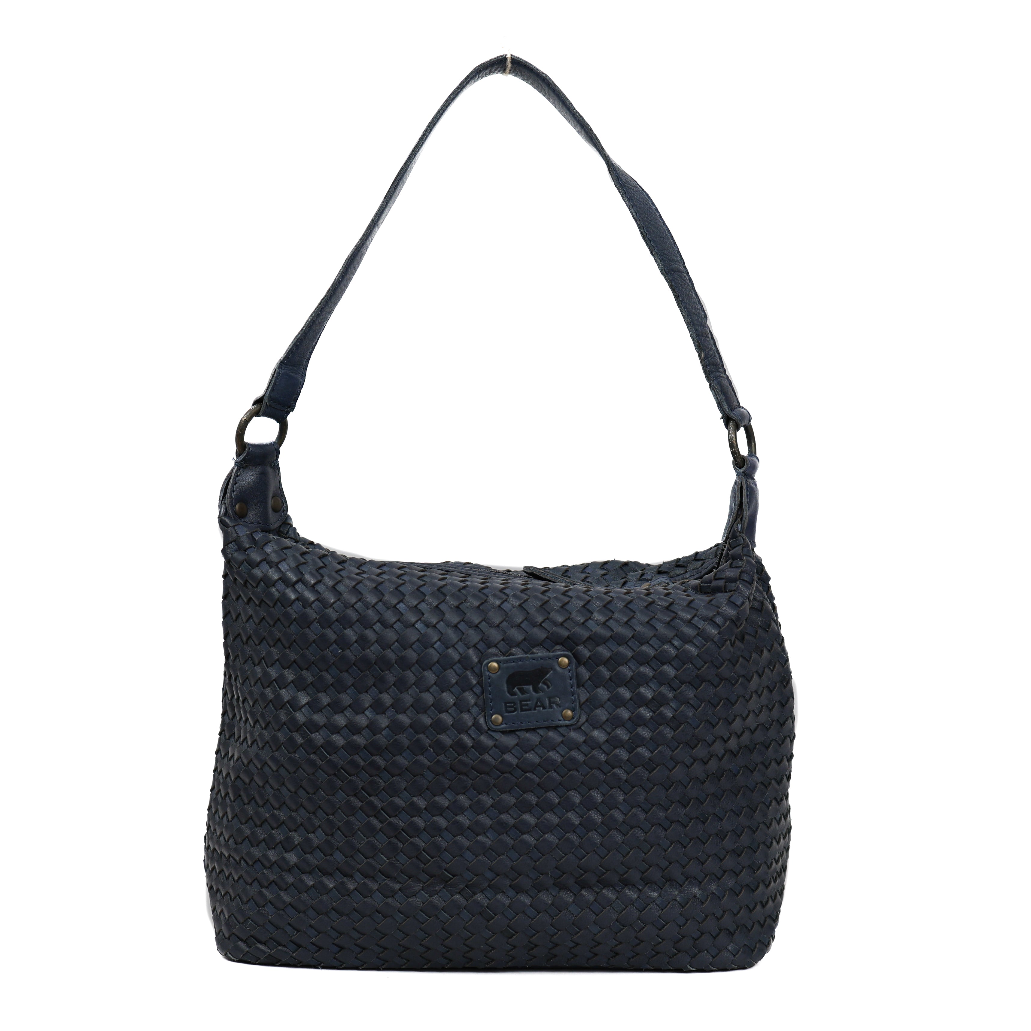 Gevlochten buideltas 'Marlène' navy Navy