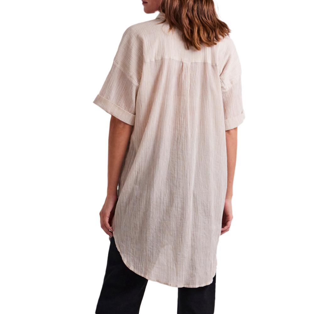 Pieces Chemise Beige à rayures Femme Pieces Terra