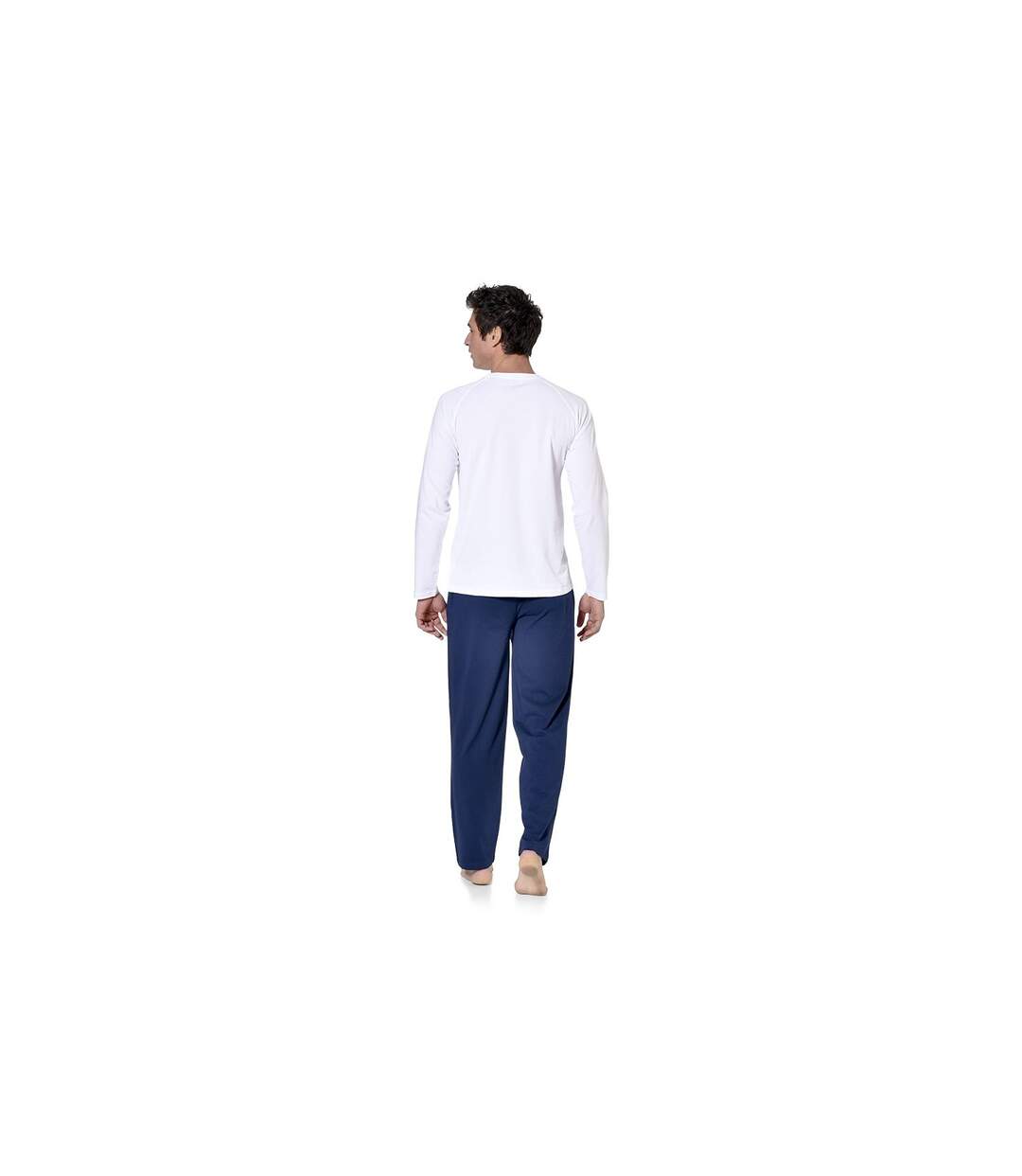 Ensemble pyjama long homme t-shirt col rond bicolore Dom
