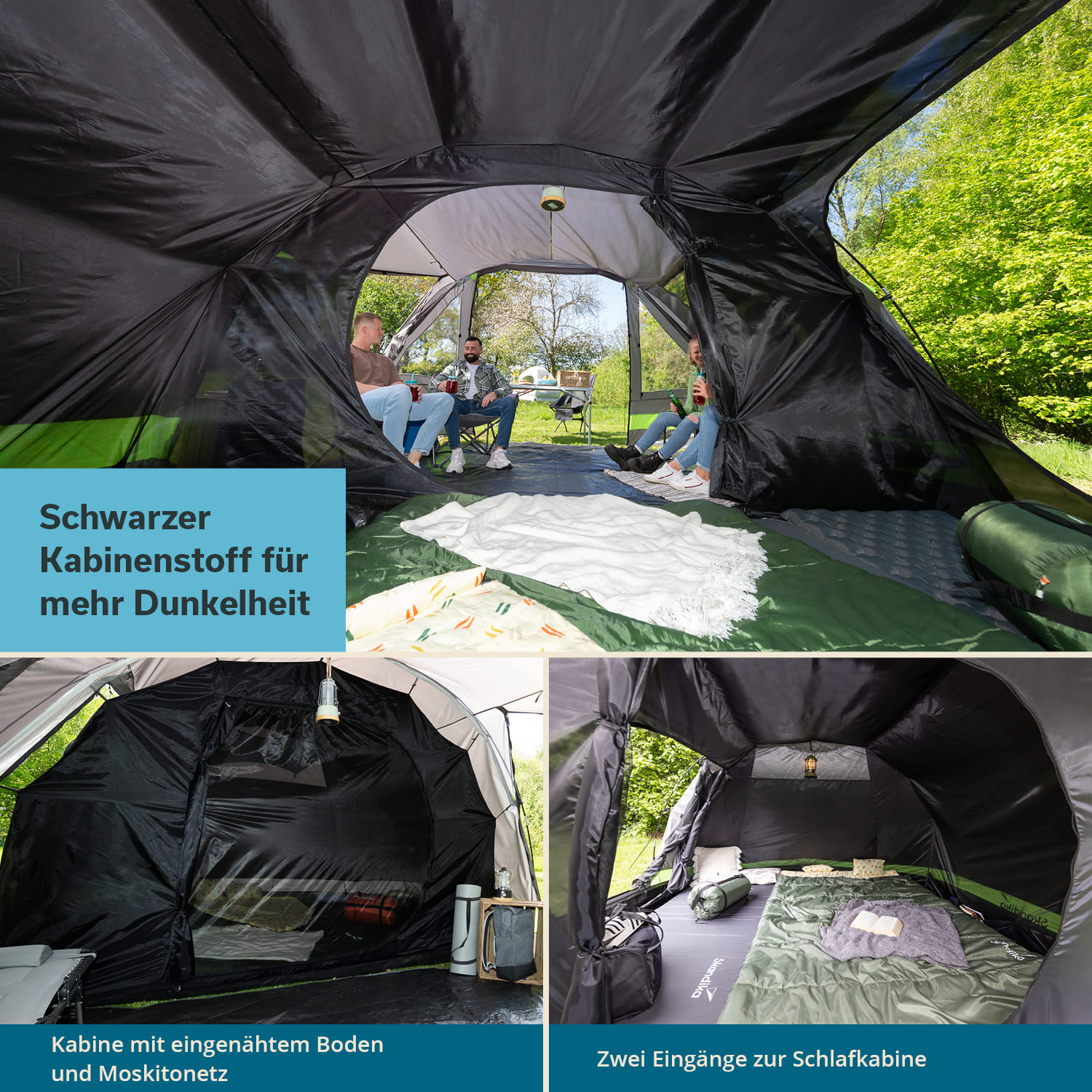 Skandika Kambo 6 tunneltent - Black