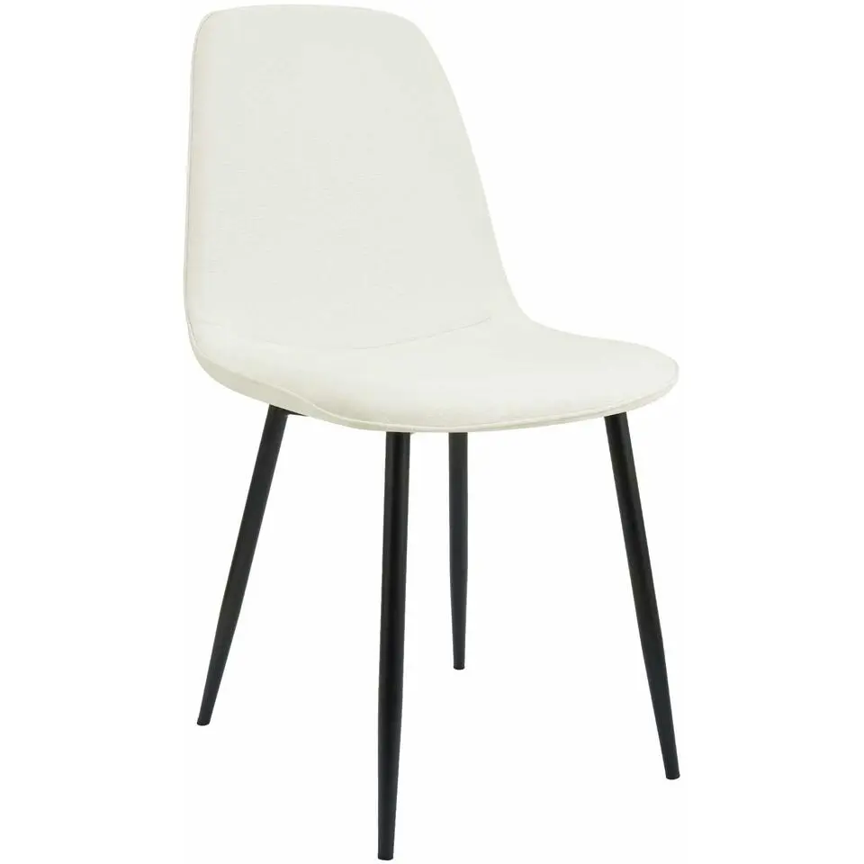 CLP Eetkamerstoel Maryam zwart Frame - Stof - creme