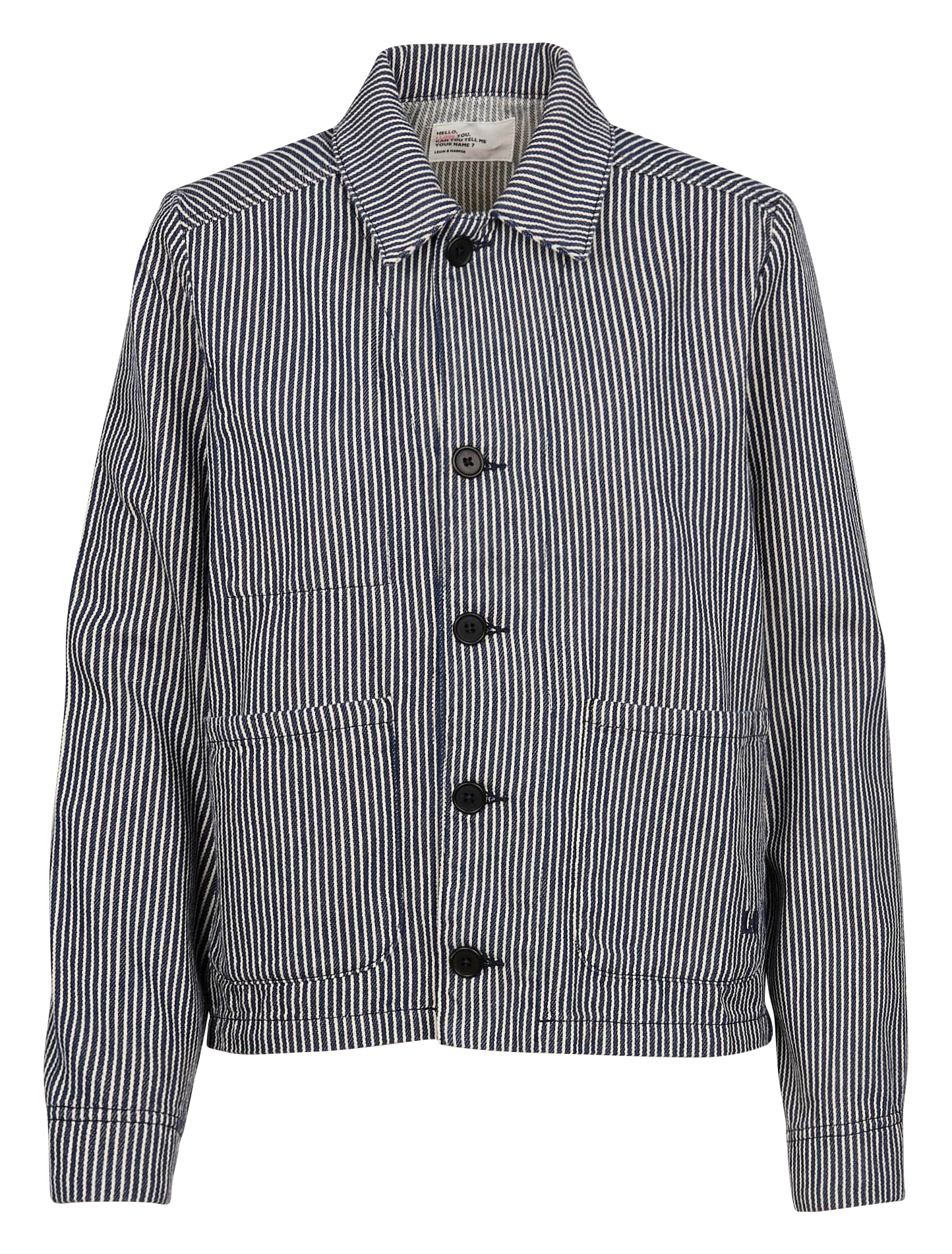 VARDA - Veste en denim droite col classique en coton | Beige