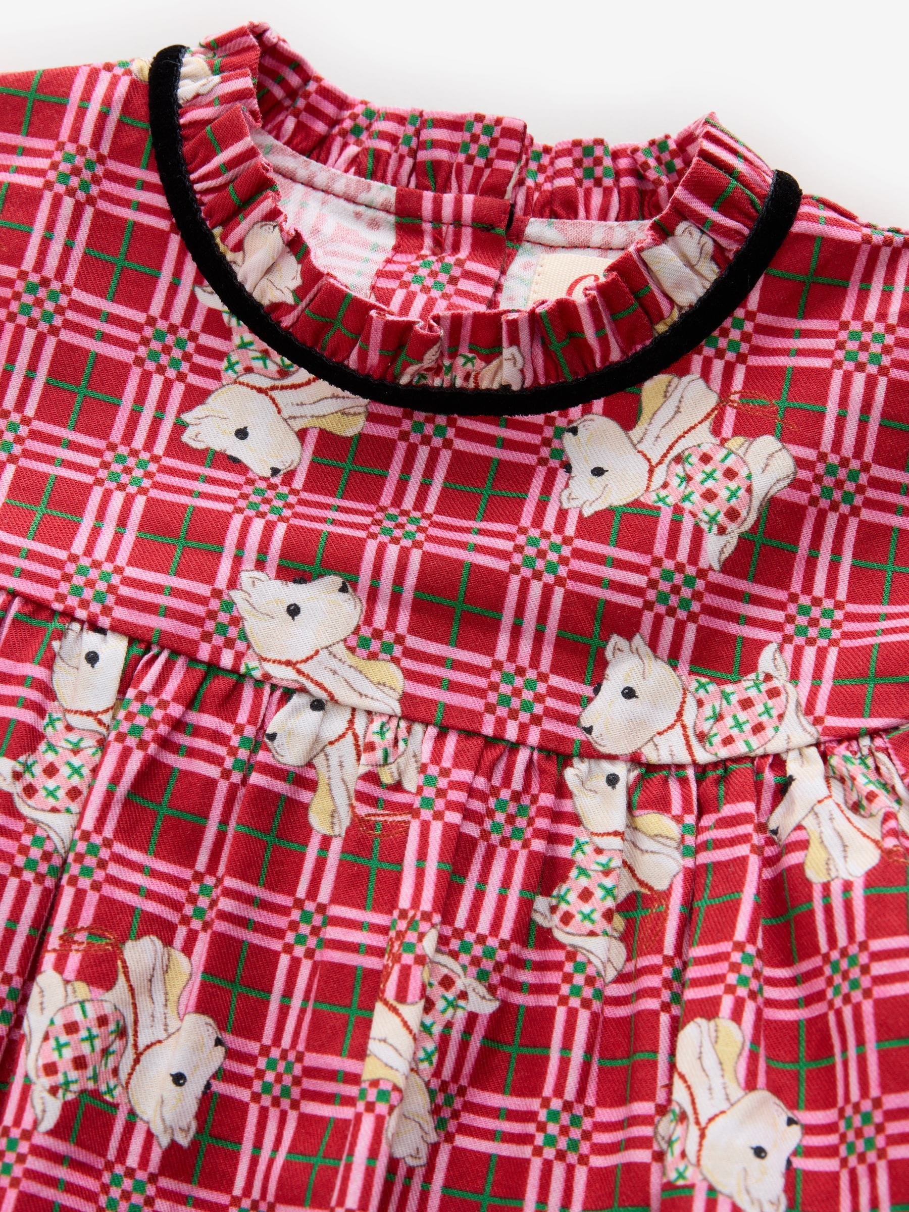 Cath Kidston Red Check - Lange mouwen jurk (3mnd-8jr)