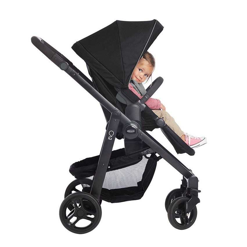 Poussette duo Evo Travel - Noir/Gris - Ecru