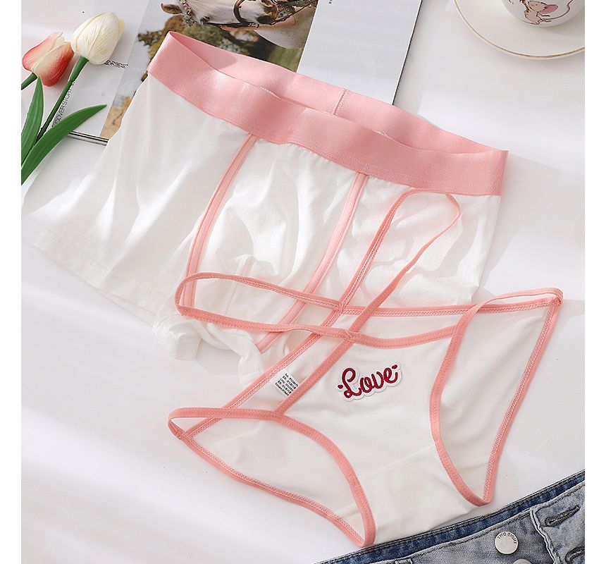 Pancherry - Koppelset: Contrasterende slip + Boxershort